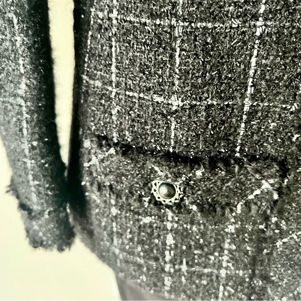 CHANEL Classic Couture Tweed Slim Zip Jacket - French 36